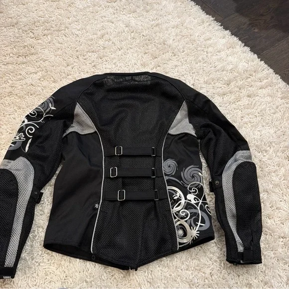 Joe Rocket Black and Gray Mesh Motorcycle Jacket with Graphic Accents - Picture 4 of 4